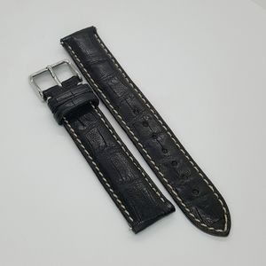18Rmm Genuine Caiman Croc Black watch strap